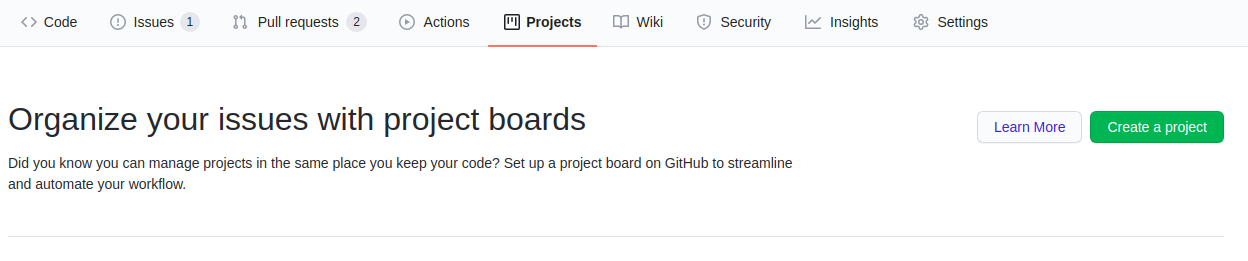 Project Boards under Organization